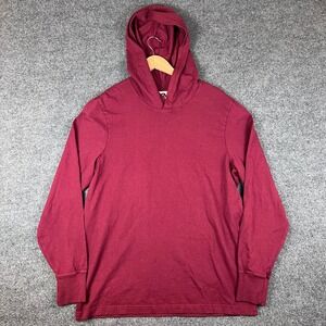 American Giant Lightweight Hoodie Mens M Maroon Red Pullover Cotton Made in USA